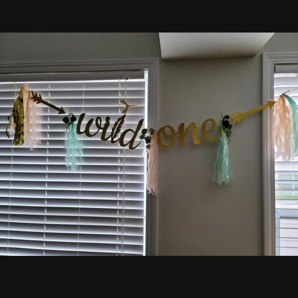 1ST BIRTHDAY PARTY FOREST JUNGLE SAFARI THEME DECORATIONS BANNER, Photo drop